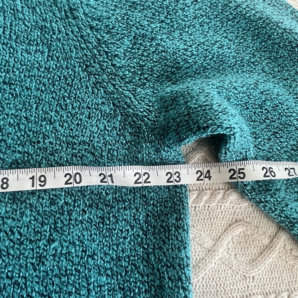 Rebecca Malone Turquoise Knit Collared Sweater Women’s Size XL - Picture 13 of 14
